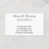 *~* Massagetherapie Massage Therapistische Waterve Visitekaartje (Achterkant)