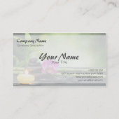 Massagetherapie met Bamboe Candle Stone Orchid Spa Visitekaartje (Achterkant)