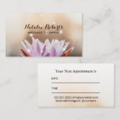 Massagetherapie met Elegant Lotus Flower Yoga Spa Afsprakenkaartje (Voorkant / Achterkant)
