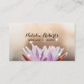 Massagetherapie met Elegant Lotus Flower Yoga Spa Afsprakenkaartje (Voorkant)