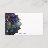 Massagetherapie met kosmische Paarse Mandala Visitekaartje (Achterkant)