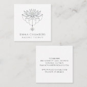 Massagetherapie met Lotus Flower Therapist Vierkante Visitekaartje (Voorkant / Achterkant)