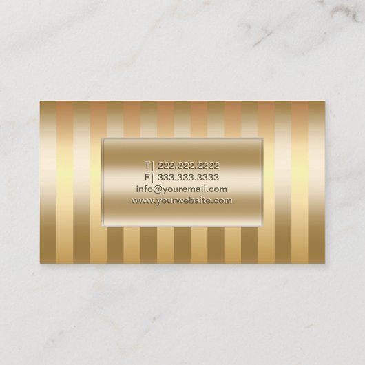 Massagetherapie met moderne goudoliestreepjes visitekaartje (Achterkant)