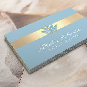 Massagetherapie met Yoga Modern Blue Lotus Flower Visitekaartje