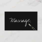 Massagetherapie minimalistisch handgeschreven scri visitekaartje (Voorkant)