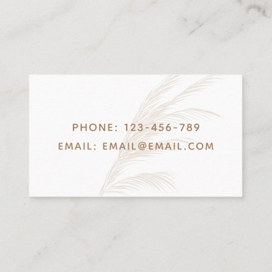 Massagetherapie Modern Script Boho Paper Texture Visitekaartje (Achterkant)