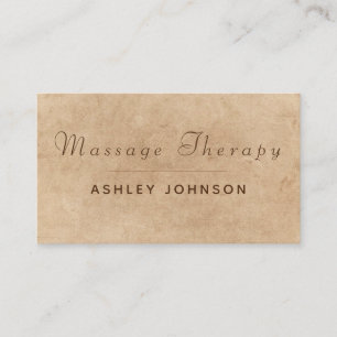 Massagetherapie Modern Script Boho Paper Texture Visitekaartje