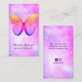 Massagetherapie Moderne regenboogvlinder Butterfly Visitekaartje (Voorkant / Achterkant)