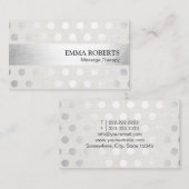 Massagetherapie Moderne Stippen met zilver Visitekaartje (Voorkant / Achterkant)