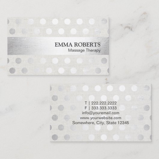 Massagetherapie Moderne Stippen met zilver Visitekaartje (Voorkant / Achterkant)