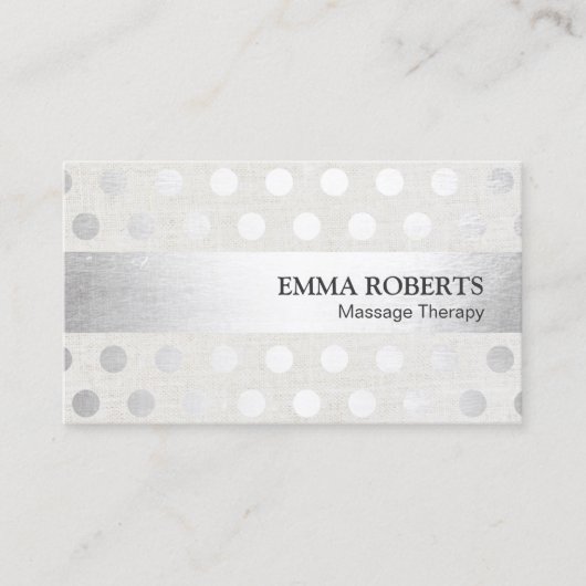 Massagetherapie Moderne Stippen met zilver Visitekaartje (Voorkant)