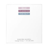 Massagetherapie Moderne strepen Label lijn Notitieblok (Voorkant)