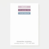 Massagetherapie Moderne strepen Label lijn Post-it® Notes (Voorkant)