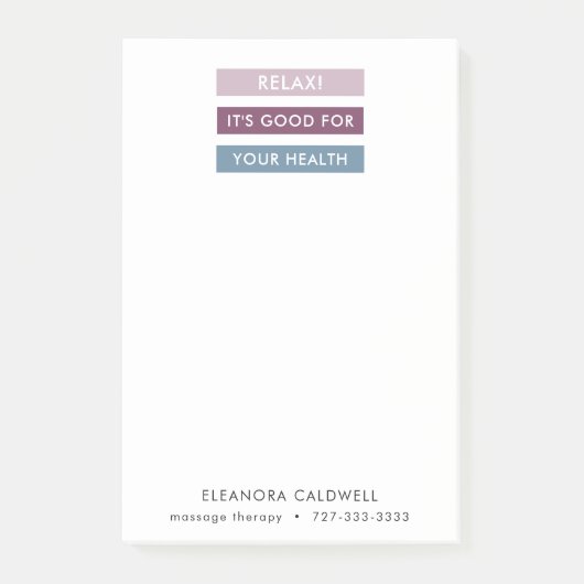 Massagetherapie Moderne strepen Label lijn Post-it® Notes (Voorkant)