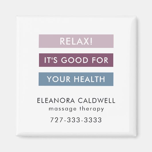 Massagetherapie Moderne Strepen Tagline Magneet (Voorkant)