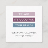 Massagetherapie Moderne strepen Vierkante Visitekaartje (Voorkant)