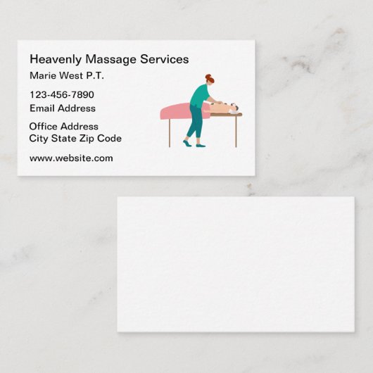 Massagetherapie Moderne Visitekaartjes (Voorkant / Achterkant)