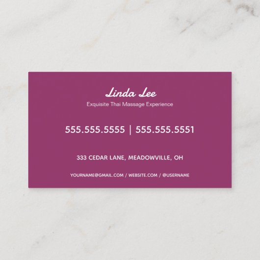 Massagetherapie neonataal visitekaartje (Achterkant)