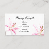 Massagetherapie/orchidee Visitekaartje (Achterkant)