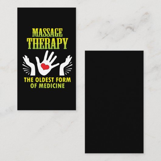 Massagetherapie oudste vorm van medicijn visitekaartje (Voorkant / Achterkant)