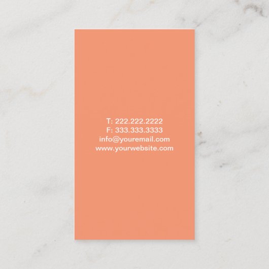 Massagetherapie Perfect Body Spa Sinaasappel Visitekaartje (Achterkant)