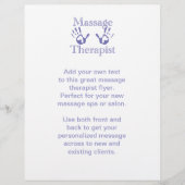 Massagetherapie: Prints met een blauwe hand Flyer (Voorkant)
