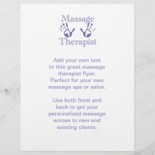 Massagetherapie: Prints met een blauwe hand Flyer