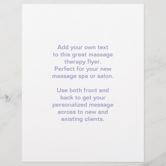 Massagetherapie: Prints met een blauwe hand Flyer (Achterkant)