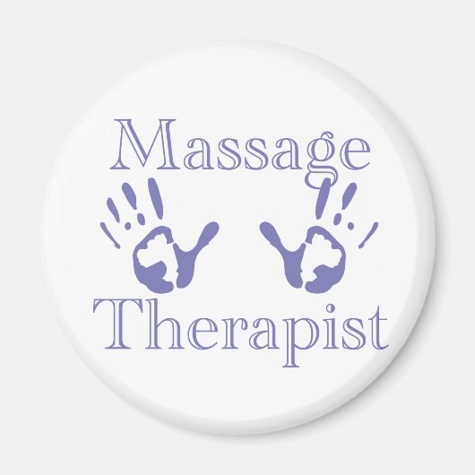 Massagetherapie: Prints met een blauwe hand Magneet (Voorkant)