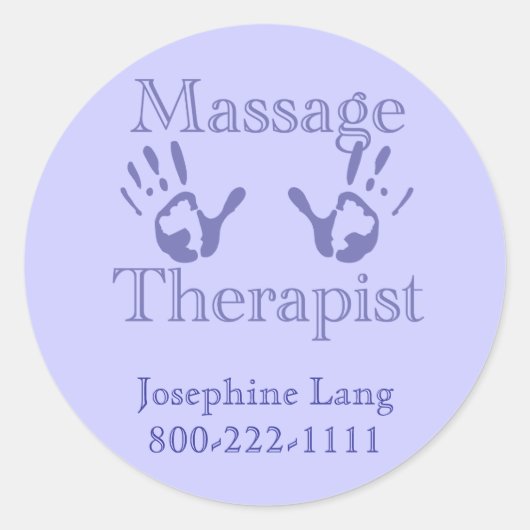Massagetherapie: Prints met een blauwe hand Ronde Sticker (Voorkant)