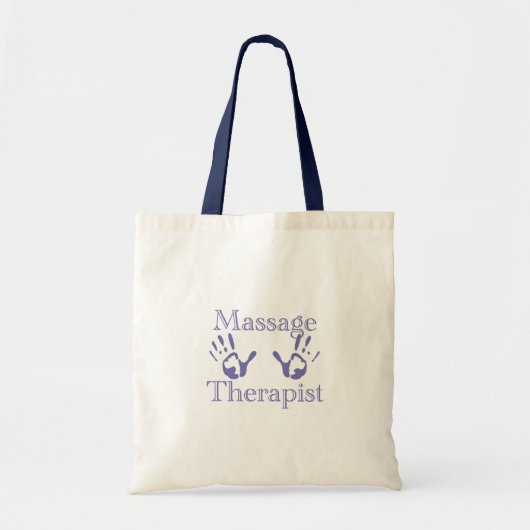 Massagetherapie: Prints met een blauwe hand Tote Bag (Voorkant)