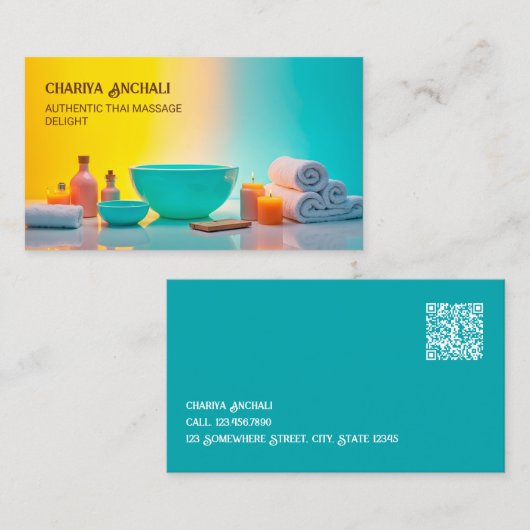 👍 Massagetherapie QR Visitekaartje (Voorkant / Achterkant)