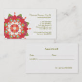 Massagetherapie Red Lotus Appointment Card Afsprakenkaartje (Voorkant / Achterkant)