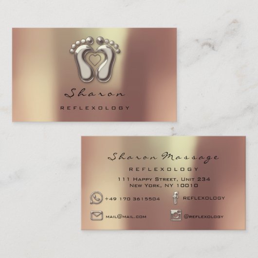 Massagetherapie Reflexologietherapie Copper Ivory Visitekaartje (Voorkant / Achterkant)