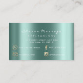 Massagetherapie Reflexology Blauwgroen Gold Glitte Visitekaartje (Achterkant)