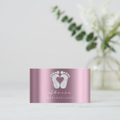Massagetherapie Reflexology Burgundy Glitter Feet Visitekaartje (Staand voorkant)
