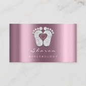 Massagetherapie Reflexology Burgundy Glitter Feet Visitekaartje (Voorkant)
