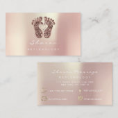 Massagetherapie Reflexology Copper Gold Glitter Visitekaartje (Voorkant / Achterkant)