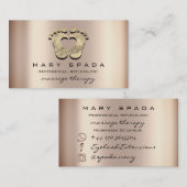 Massagetherapie Reflexology Feet Instagra Gold Log Visitekaartje (Voorkant / Achterkant)