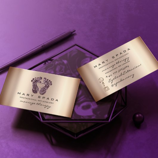 Massagetherapie Reflexology Feet Instagra Violet Visitekaartje