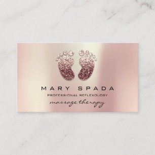 Massagetherapie Reflexology Feet Pink Rose Gold Visitekaartje