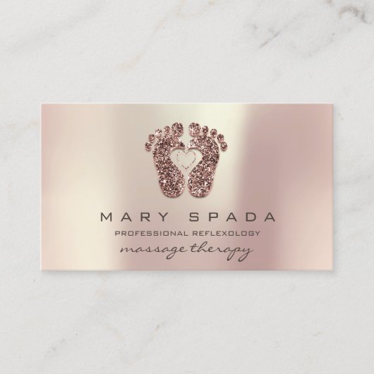 Massagetherapie Reflexology Feet Reiki Roos Glitte Visitekaartje (Voorkant)