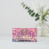 Massagetherapie Reflexology Feet Roos Glitter QR Visitekaartje (Staand voorkant)