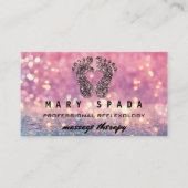 Massagetherapie Reflexology Feet Roos Pink QRCode Visitekaartje (Voorkant)