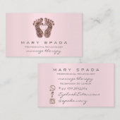 Massagetherapie Reflexology Feet roze Rose roze Visitekaartje (Voorkant / Achterkant)