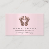Massagetherapie Reflexology Feet roze Rose roze Visitekaartje (Voorkant)
