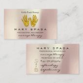 Massagetherapie Reflexology Hands Reiki Roos Gold1 Visitekaartje (Voorkant / Achterkant)