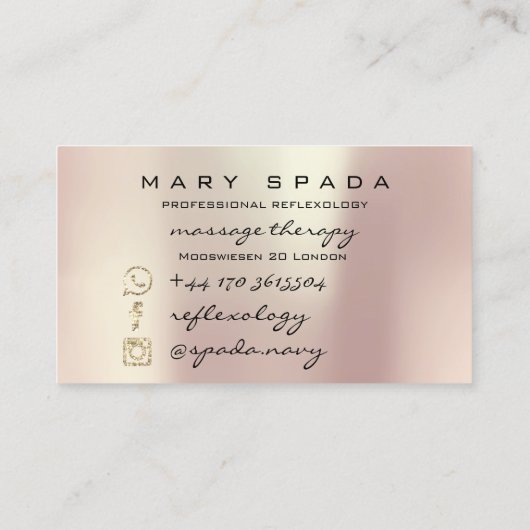 Massagetherapie Reflexology Hands Reiki Roos Gold2 Visitekaartje (Achterkant)
