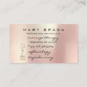 Massagetherapie Reflexology Hands Reiki Roos Gold Visitekaartje (Achterkant)