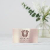 Massagetherapie Reflexology Roos Glitter Black Visitekaartje (Staand voorkant)